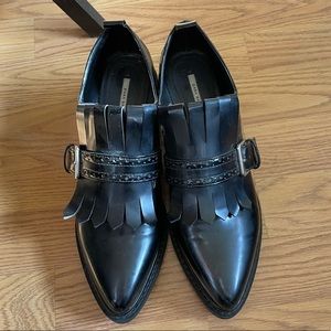 Zara, pointy toe, brogue loafers